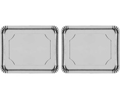 Padėklas 643379, 38 cm x 2 cm, 31 cm, 2 vnt., Sidabro