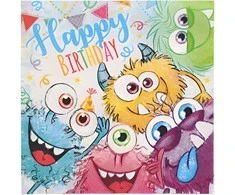 Papstar Servetėlės Funny Monsters 33x33cm 3-sluoksnių 20vnt