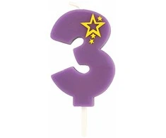 Papstar Žvakutė gimtadienio 3 violetinė