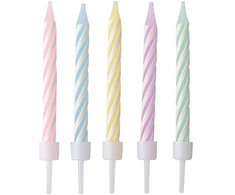 Papstar Žvakutės BIRTHDAY 24 vnt. Pastelinių spalvų