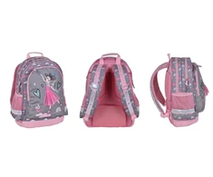 paso Backpack. pink/pilkas. 29 cm x 16 cm x 42 cm