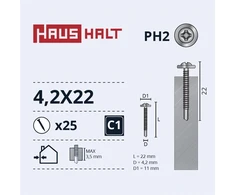 Haushalt „Memorysolution“ savisriegis 4,2x22 metalas/metalas+grąžtas ZN 25 vnt.