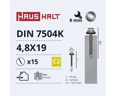 Haushalt Atminties sprendimas SELF SCR 4,8X19 DIN7504K MET+EMPD 15PCS