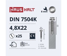 Grąžtas Haushalt Ajmaker SELF SCREW 4,8X22 DIN7504K ZN 25PCS