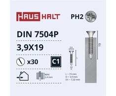 Haushalt E Normpro SELF SCREW 3,9X19 DIN7504P ZN 30PCS