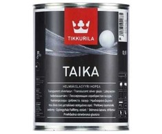 Sidabro blizgesio dekoratyviniai dažai TIKKURILA TAIKA HELMIÄISLASYYRI, 0,9 l