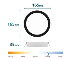 Philips LED recessed luminaire. 16.5W. 4000K. Ø15. juodas