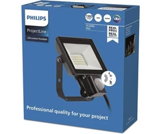 Philips Prožektors 20W. 1900 lm. 4000 °K. IP65. melna