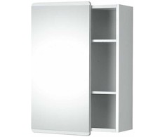 Pakabinama vonios spintelė su veidrodžiu Riva SV52, baltos spalvos, 16.5 cm x 52 cm x 69.5 cm
