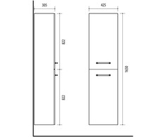 Domoletti CABINET BATHROOM SU42DL-5 GOLD OAK