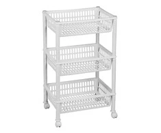 Plast Team Plaukts ar riteņiem. 294 mm x 685 mm x 29 mm. balts