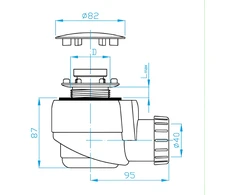 Plastbrno Dušo sifonas EWN0540 50/40, Inox