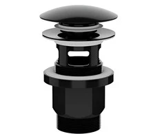Plastbrno Išleidimo kamštis praustuvei Universalus Click-Clack 1 1/4 colio Juoda