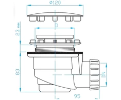 Plastbrno Sifonas EWN0840 Inox 40mm