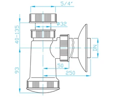 Plastbrno Praustuvo sifonas EM05330 1 1/4" x 32mm