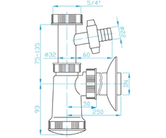 Plastbrno Sifonas praustuvei EM05330 1 1/4" x 32mm