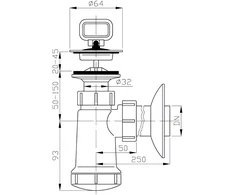 Plastbrno Sifonas praustuvei EU0N332 1 1/4" x 32mm