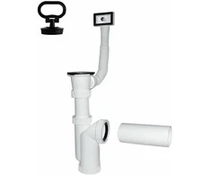 Plastbrno Sifonas virtuvės kriauklei 1 1/2X50mm su išbėgimu, perpildymu