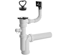 Plastbrno Virtuvės išleidimo sifonas su išleidimu ir perpildymu 1 1/2"X50mm