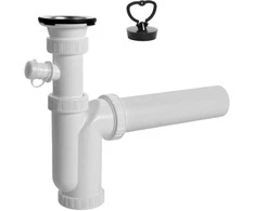 Plastbrno Sifonas virtuvei 1 1/2X50mm su išleidimo anga (Balta/Mėlyna)