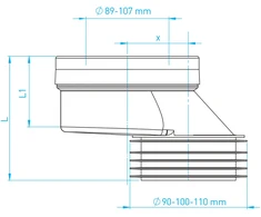 Plastbrno WC manžetė Fiksuota Ekscentrinė 40mm/110mm