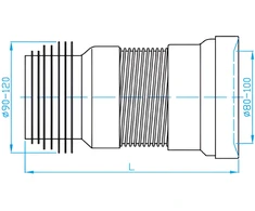Plastbrno WC jungtis Flexi 210-330mm