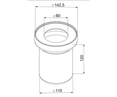 Plastbrno WC pajungimas KP15000, tiesus 150mm