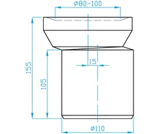Plastbrno Wc jungtis KE15000 Ekscentrinis