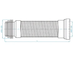 Tualeto prijungimo žarna PLASTBRNO Elastinga 250-400mm