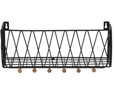 Plaukts Domoletti, melna/koka, 35.5 cm x 16.5 cm x 12 cm