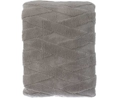 Pledas Domoletti Jacquard Sherpa, šviesiai pilkas, 130 cm x 160 cm