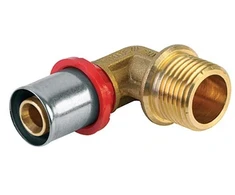 Presējams līkums TDM Brass 1675, 26mm x 3/4", misiņš