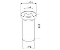Prevex WC jungtis B505 110X250mm
