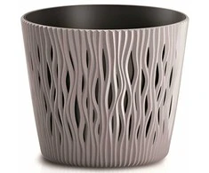 Prosperplast Gėlių vazonas Sandy Round 22x26cm, tamsiai rudas