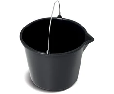 Prosperplast Plastikinis kibiras, su piltuvėliu, su rankena, juodos sp., 20 l