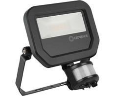 Ledvance 10W prožektorius, juodas, 4000K, su sensorium