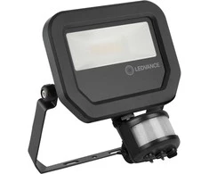 Ledvance 10W prožektorius, juodas, 4000K, su sensorium