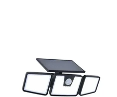 Prožektors ar saules bateriju, stiprināms pie sienas Lutec BRITI\n, 6 W, 700 lm, 5000 °K, IP54, melna