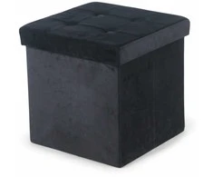 Pufas Domoletti, juodas, 38 cm x 38 cm x 38 cm