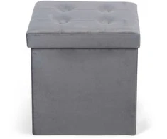 Pufas Domoletti, pilkas, 38 cm x 38 cm x 38 cm