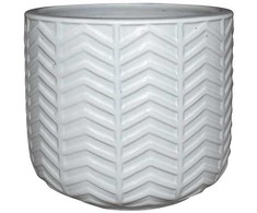 Gėlių vazonas „Domoletti IP17-1191_M“, keramika, baltos spalvos.