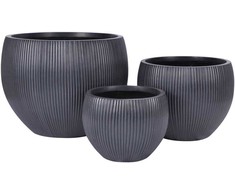 Gėlių vazonas Domoletti LT14764-2S, keramika/molio, antracito spalvos.