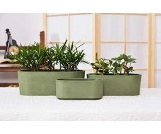 Puķu pods Domoletti M-18C26, spw, 26 cm x 13 cm, zaļa