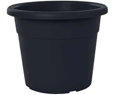 Puķu pods Domoletti MA000025, plastmasa, melna krās./pelēka krās.