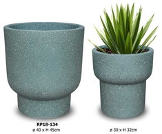 Gėlių vazonas Domoletti RP18-134, keramika/cementas, žalias