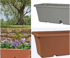 Puķu pods Domoletti TBTISB60-125, plastmasa, 60 cm x 17 cm, pelēka krās.