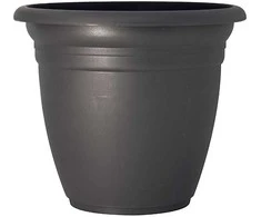 Puķu pods Domoletti TE000027-120, plastmasa, melna krās./pelēka krās.