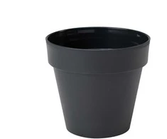 Gėlių vazonas Form Plastic Ibiza Soft Mat 4110, plastikinis, juodos spalvos.