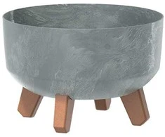 Prosperplast Vazonas GRACIA LOW BETON EFFECT su kojelėmis 3,8 L D235xH155mm betono sp. Prosp