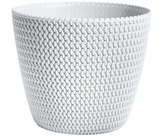 Prosperplast Dekoratyvinis gėlių vazonas Splofy D18.7cm H15.8cm plastikinis/baltas